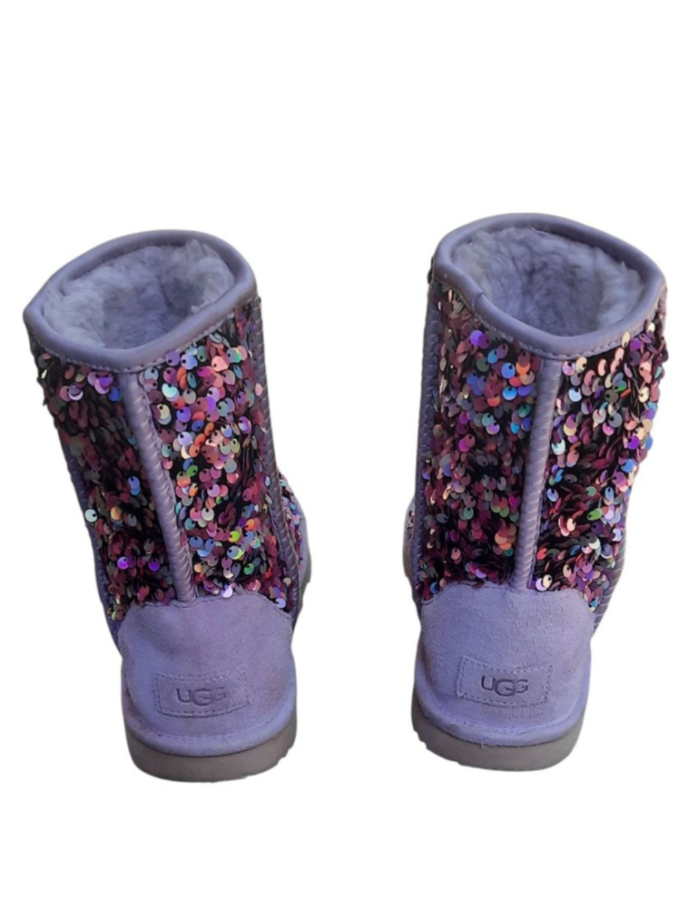 UGG Classic Mini Stellar Sequin Boots Lilac Frost Purple Glitter Size 5 - Picture 6 of 6